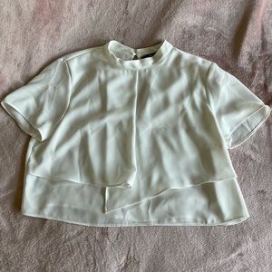 White Zara Cropped Blouse
